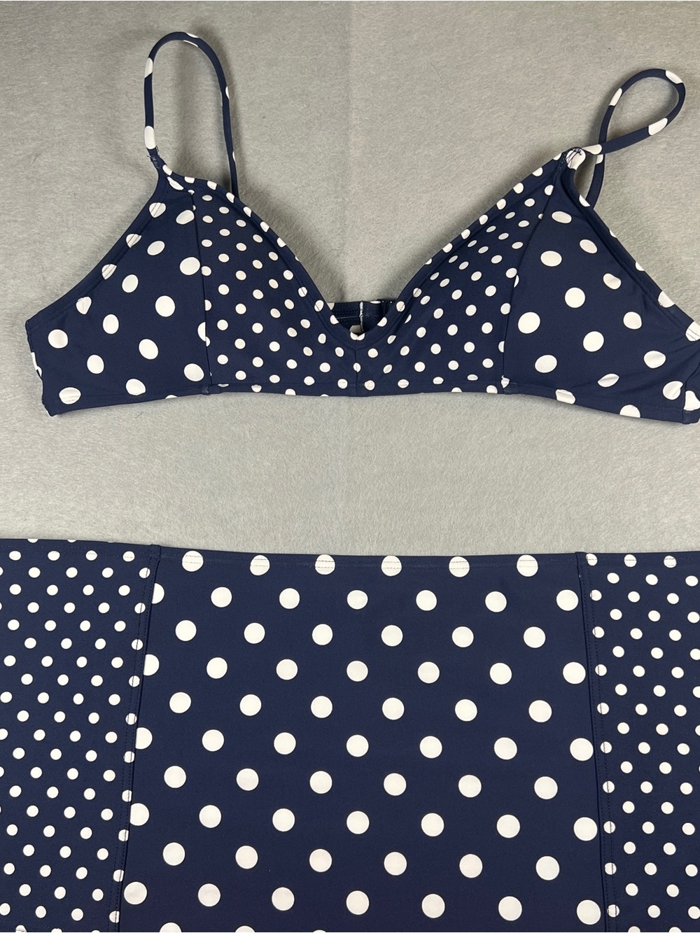 J.Crew Polka Dot Bikini Set XL Top XXL Bottom High Waist Retro Navy